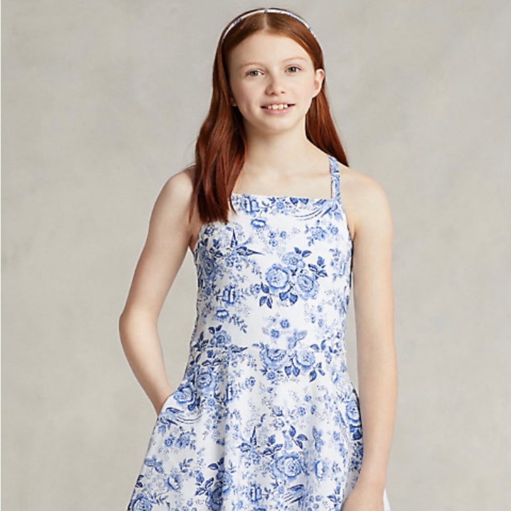 Ralph Lauren Floral Linen Cotton Dress Size 10